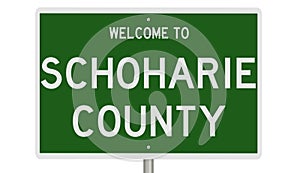 Road sign for Schoharie County