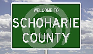 Road sign for Schoharie County