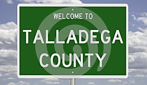 Road sign for Talladega County photo