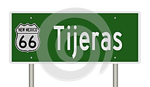 Road sign for Tijeras New Mexico on Route 66 photo