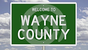 Road sign for Wayne County photo