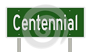 Highway sign for Centennial Colorado photo