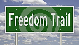 Highway sign for Freedom Trail in Boston Massachusetts photo
