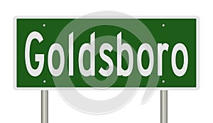 Highway sign for Goldsboro North Carolina photo
