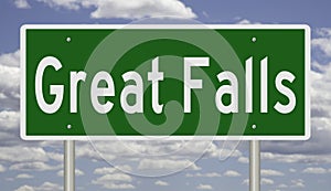 Highway sign for Great Falls Montana photo