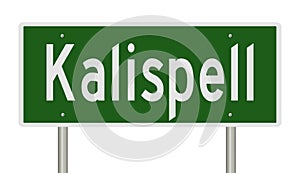 Highway sign for Kalispell Montana photo