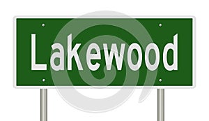 Highway sign for Lakewood Colorado photo