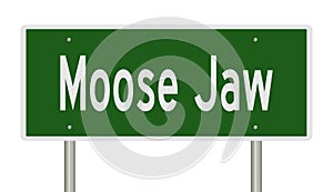 Highway sign for Moose Jaw Saskatchawan photo