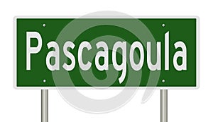 Highway sign for Pascagoula Mississippi