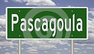 Highway sign for Pascagoula Mississippi