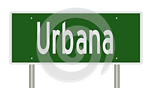 Highway sign for Urbana Illinois photo