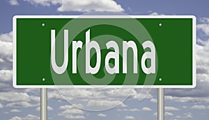 Highway sign for Urbana Illinois photo
