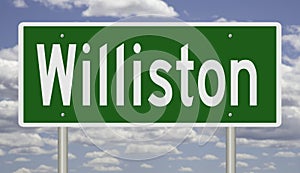 Highway sign for Williston photo