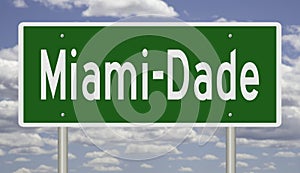 Highway sign for Miami-Dade Florida photo