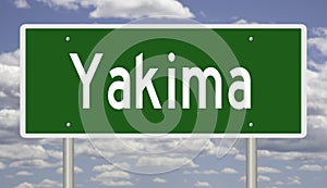 Road sign for Yakima Washington photo