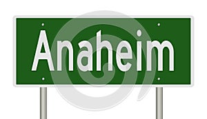 Highway sign for Anaheim California photo