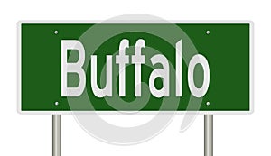 Highway sign for Buffalo Wyoming photo