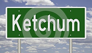 Highway sign for Ketchum Idaho photo
