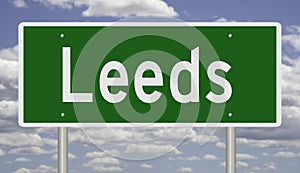 Highway sign for Leeds