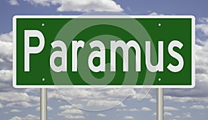 Highway sign for Paramus