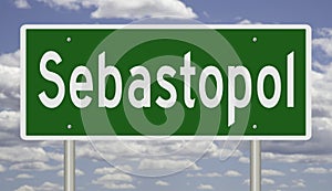 Highway sign for Sebastopol California photo