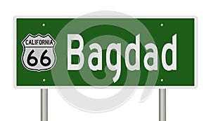 Road sign for Bagdad California on Route 66 photo