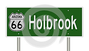 Road sign for Route 66 town of Holbrook Arizona photo