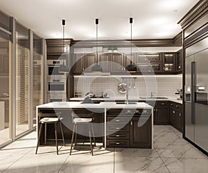 Rendering kitchen room