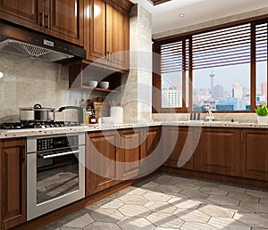 Rendering kitchen room