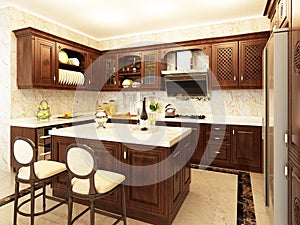 Rendering kitchen room