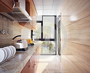 Rendering kitchen room