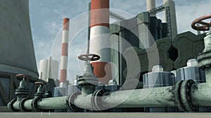 Rendering of pipes of a nuclear power plant