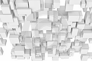 Rendering of white square and rectangle blocks