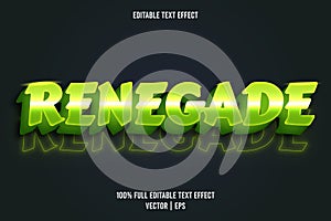 Renegade editable text effect 3D emboss neon style