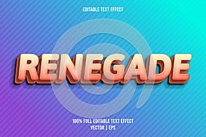 Renegade editable text effect cartoon style
