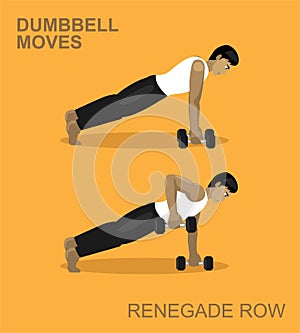 Renegade Row Dumbbell Moves Manga Gym Set Illustration