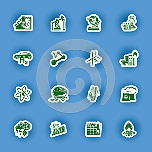 Renewable and alternative energy icon set