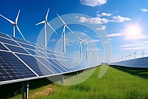 Renewable electricity climate power solar windmill alternative photovoltaic sky energy panel ecological