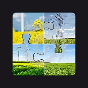 Renewable Energies Concept Puzzle Collage photo