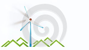 Renewable Energy Concepts. Paper Cat as Wind Power and Mountain Sign. Carbon Neutral and Emission ,ESG for Clean Energy.