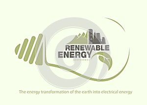 Renewable energy of earth in bulb. concept