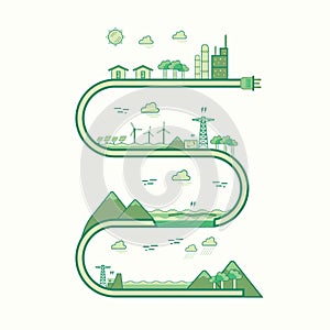 Renewable energy graphic line
