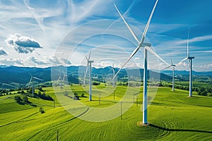 renewable energy with green energy as wind turbines