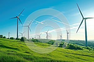 renewable energy with green energy as wind turbines