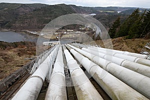 Renewable energy - Pipes of the pumped storage plant of Hohenwarte in Thuringia