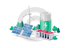 Renewable Energy Power Station with Solar Wind and Battery Storage