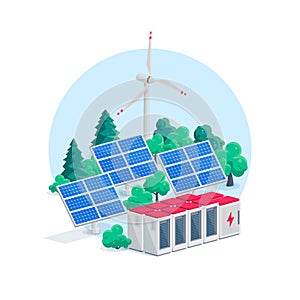 Renewable Energy Power Station with Solar Wind and Battery Storage in Smart Grid