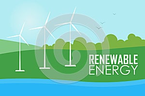 Renewable energy. Wind generator turbines