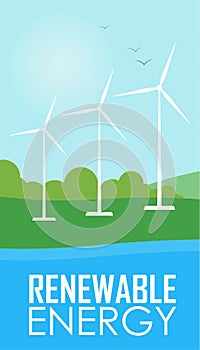 Renewable energy. Wind generator turbines