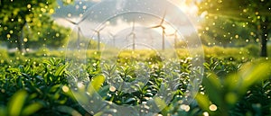 Renewable Futures: Wind Power\'s Symphony with Nature. Concept Renewable Energy, Wind Power, Harmony
